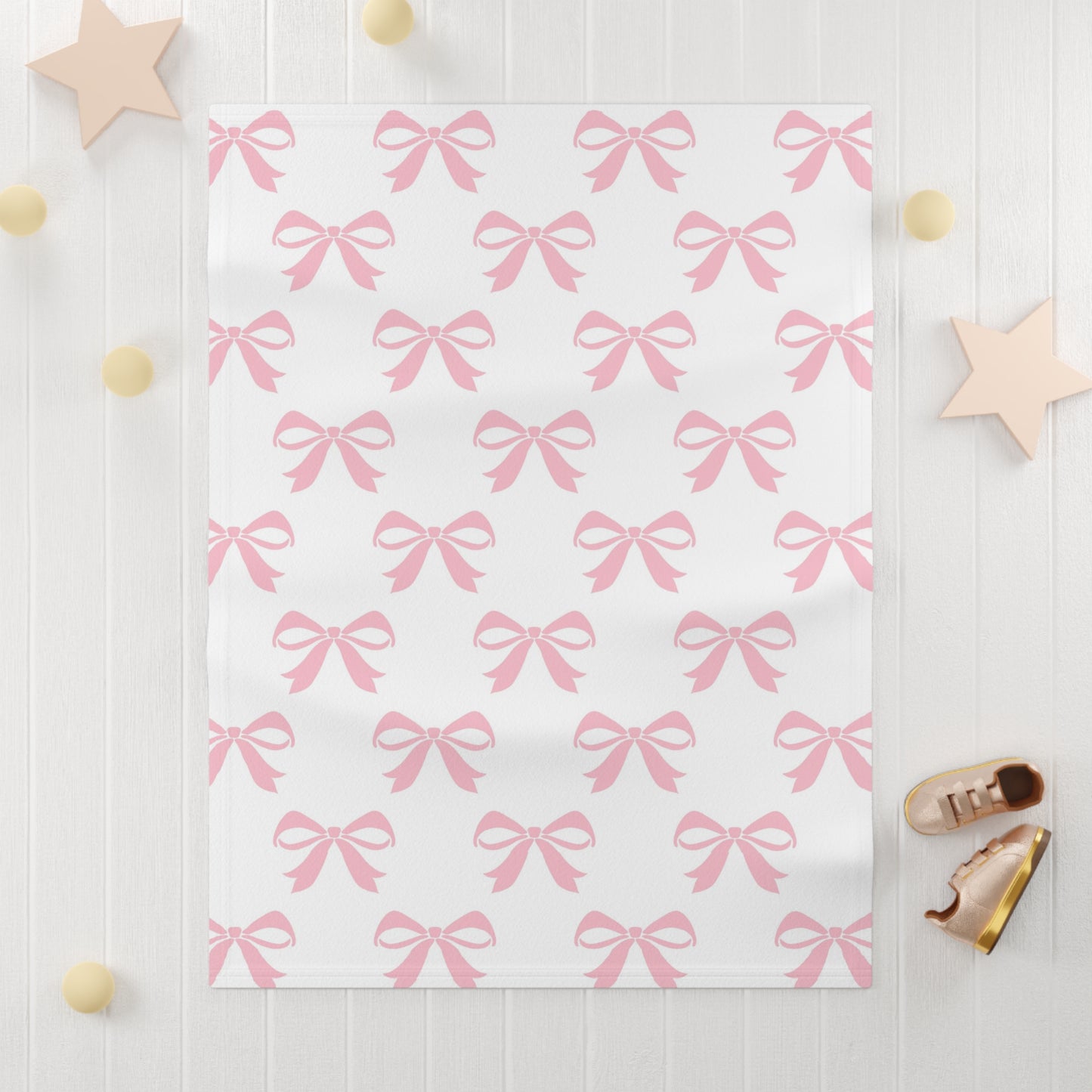 Soft Fleece Baby Blanket Girlie Bow Pink