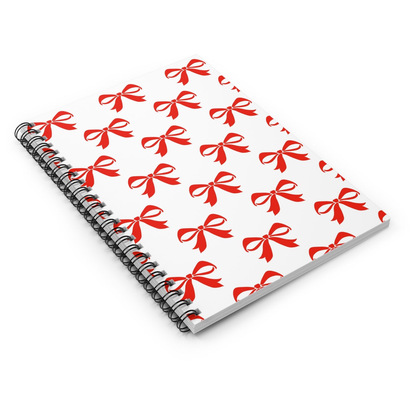 Spiral Notebook - Ruled Line Girlie Bow Red
