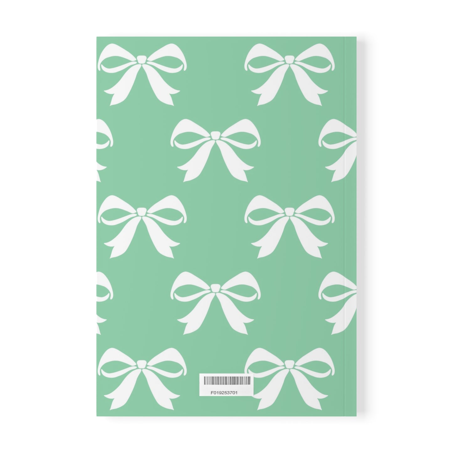 Softcover Notebook, A5 Girlie Bow Green Solid