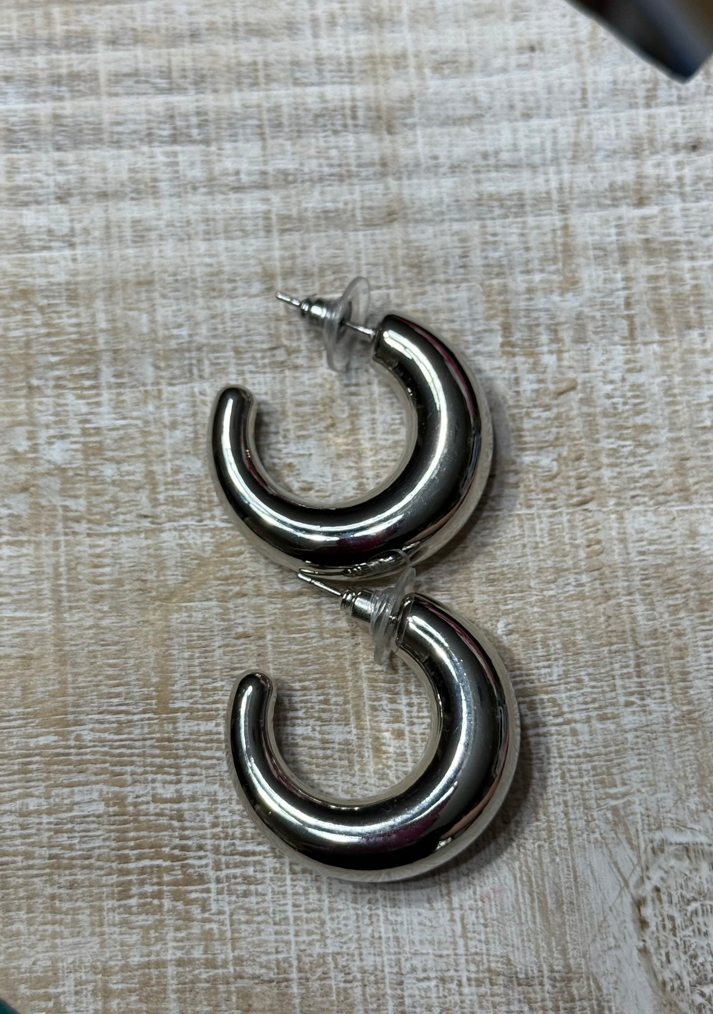 Chunky Hoop Earring Silver
