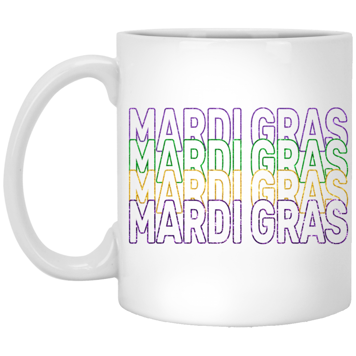 Mardi Mardi Gras 11oz White Mug