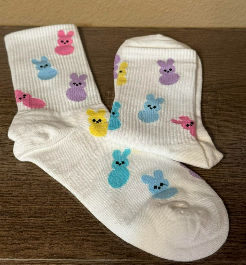 Easter Peep Bunny Crew Socks