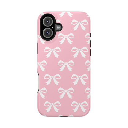 Magnetic Tough Cases Girlie Bow Pink Solid