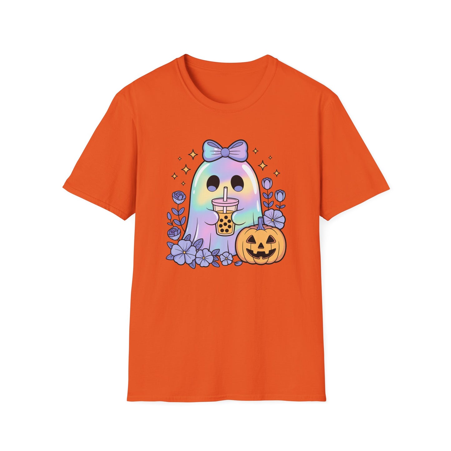 Iridescent Ghost with Coffee Unisex Softstyle T-Shirt