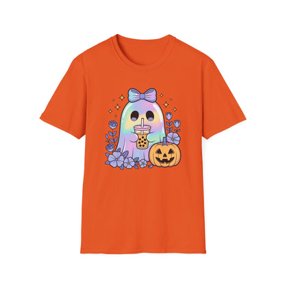 Iridescent Ghost with Coffee Unisex Softstyle T-Shirt