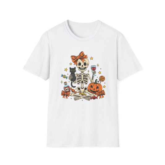 Coquette Bow Skeleton Unisex Softstyle T-Shirt