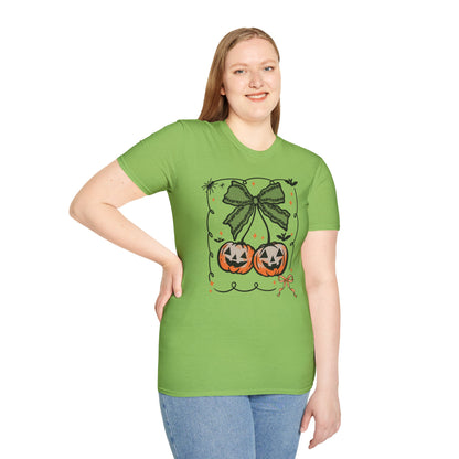 Lace Bow Orange Pumpkin Unisex Softstyle T-Shirt