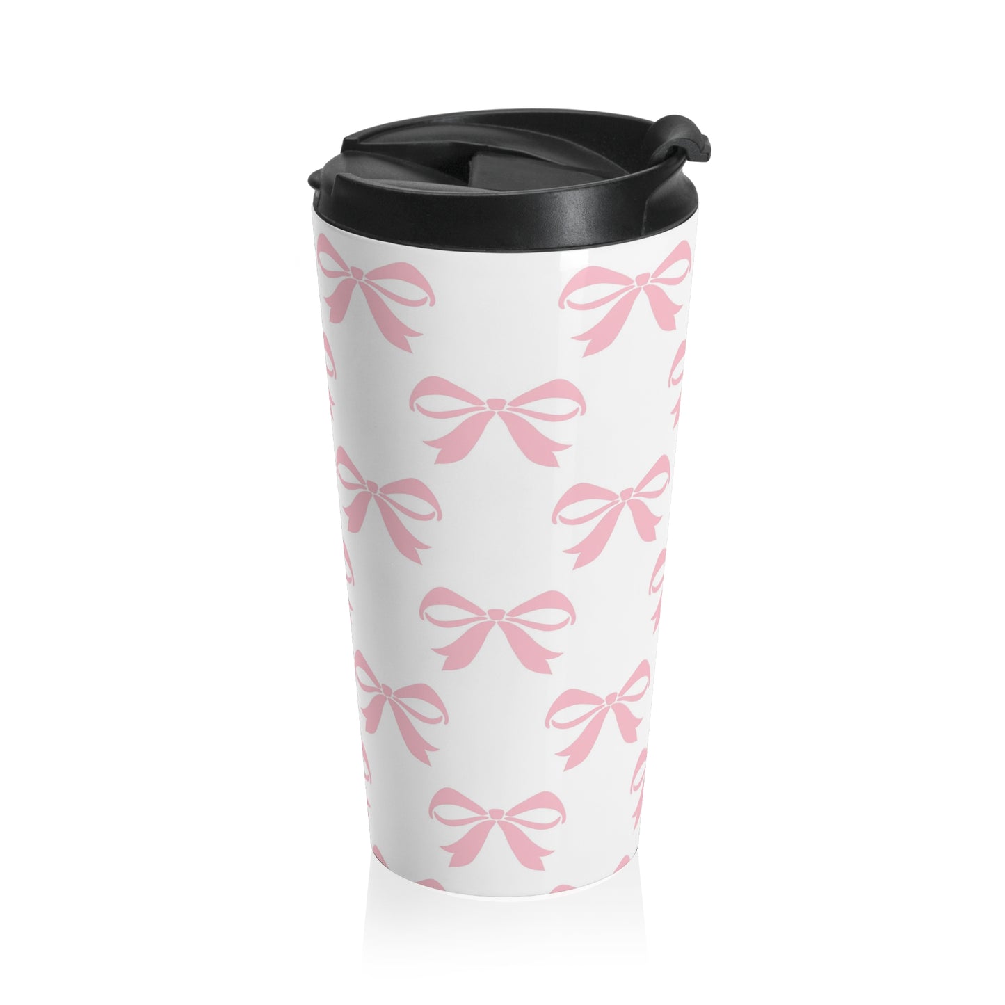 Stainless Steel Travel Mug Girlie Bow Pink