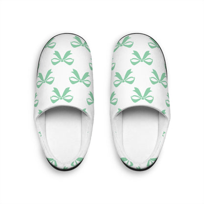 Women's Indoor Slippers Girlie Bow Green