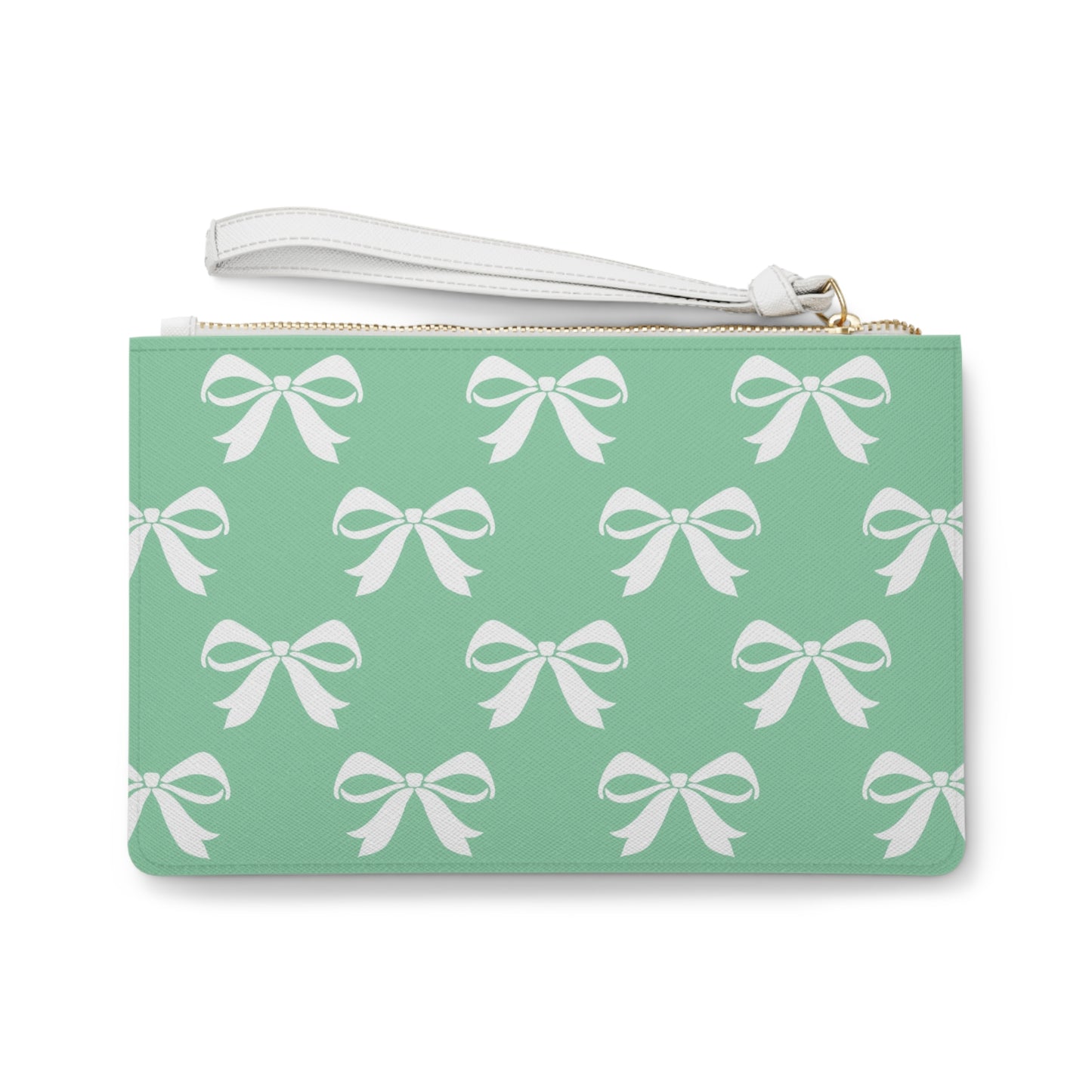 Clutch Bag Girlie Bow Green Solid