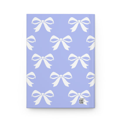 Hardcover Journal Matte Girlie Bow Blue Solid