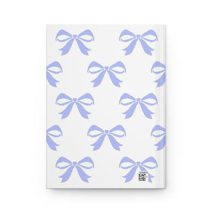 Hardcover Journal Matte Girlie Bow Blue