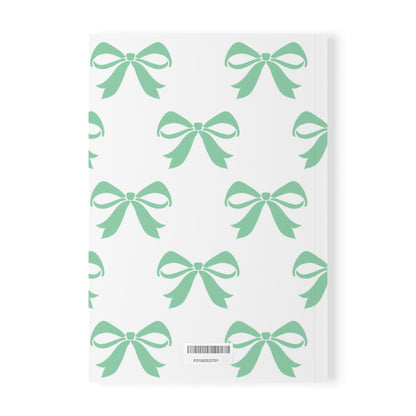Softcover Notebook, A5 Girlie Bow Green