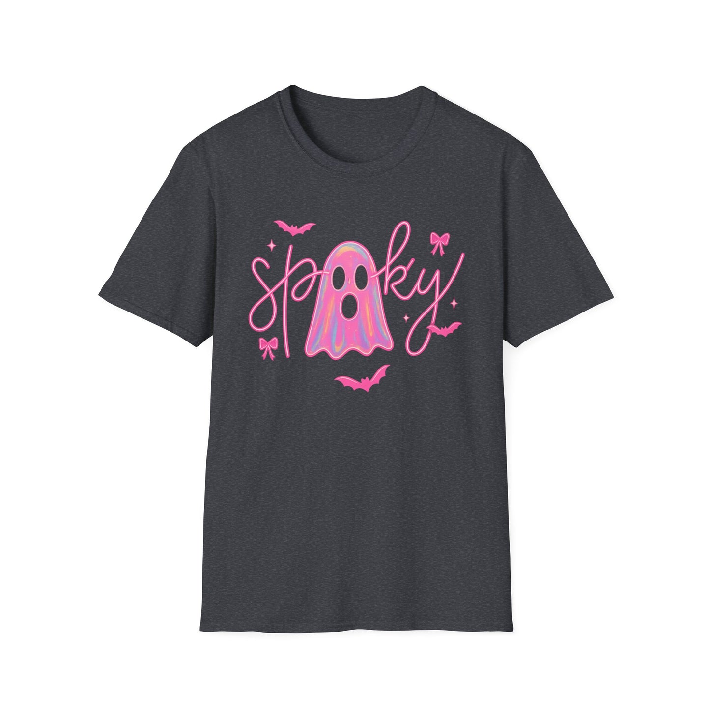 Spooky Pink Ghost Unisex Softstyle T-Shirt