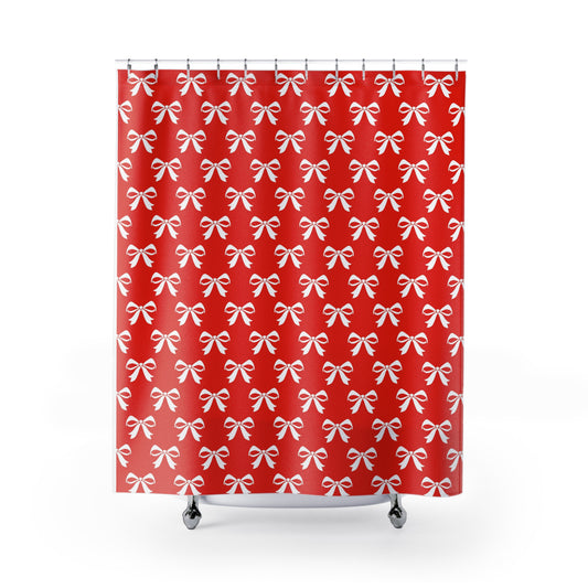 Shower Curtains Girlie Bow Red Solid