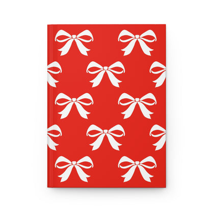 Hardcover Journal Matte Girlie Bow Red Solid
