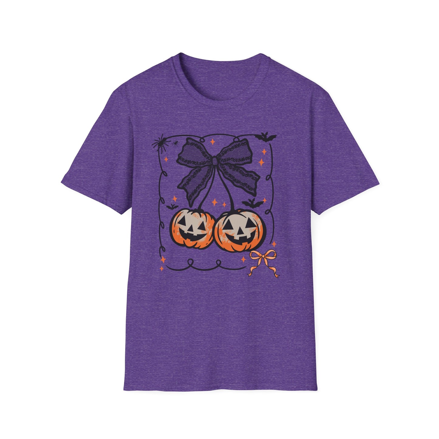 Lace Bow Orange Pumpkin Unisex Softstyle T-Shirt
