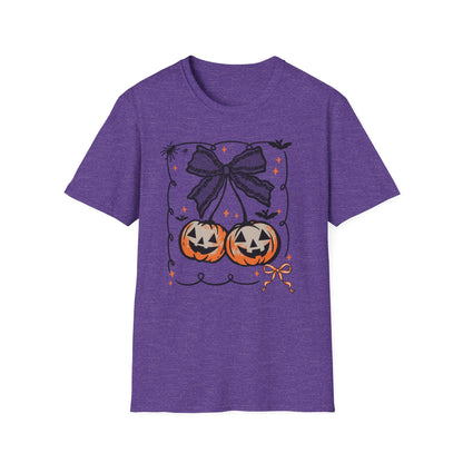 Lace Bow Orange Pumpkin Unisex Softstyle T-Shirt