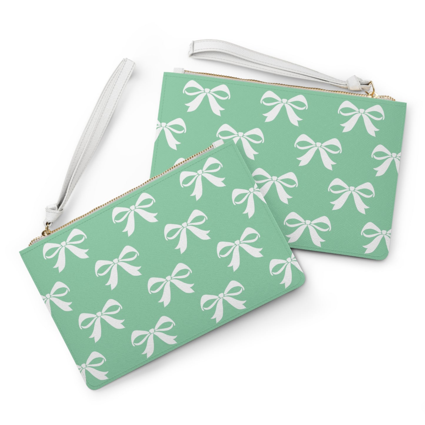 Clutch Bag Girlie Bow Green Solid