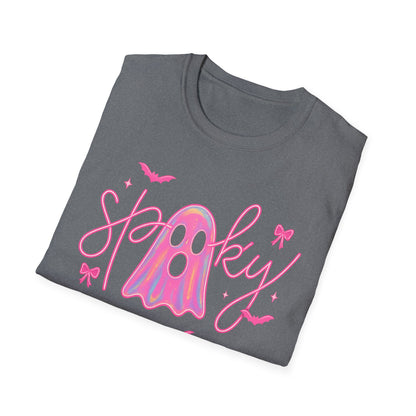 Spooky Pink Ghost Unisex Softstyle T-Shirt