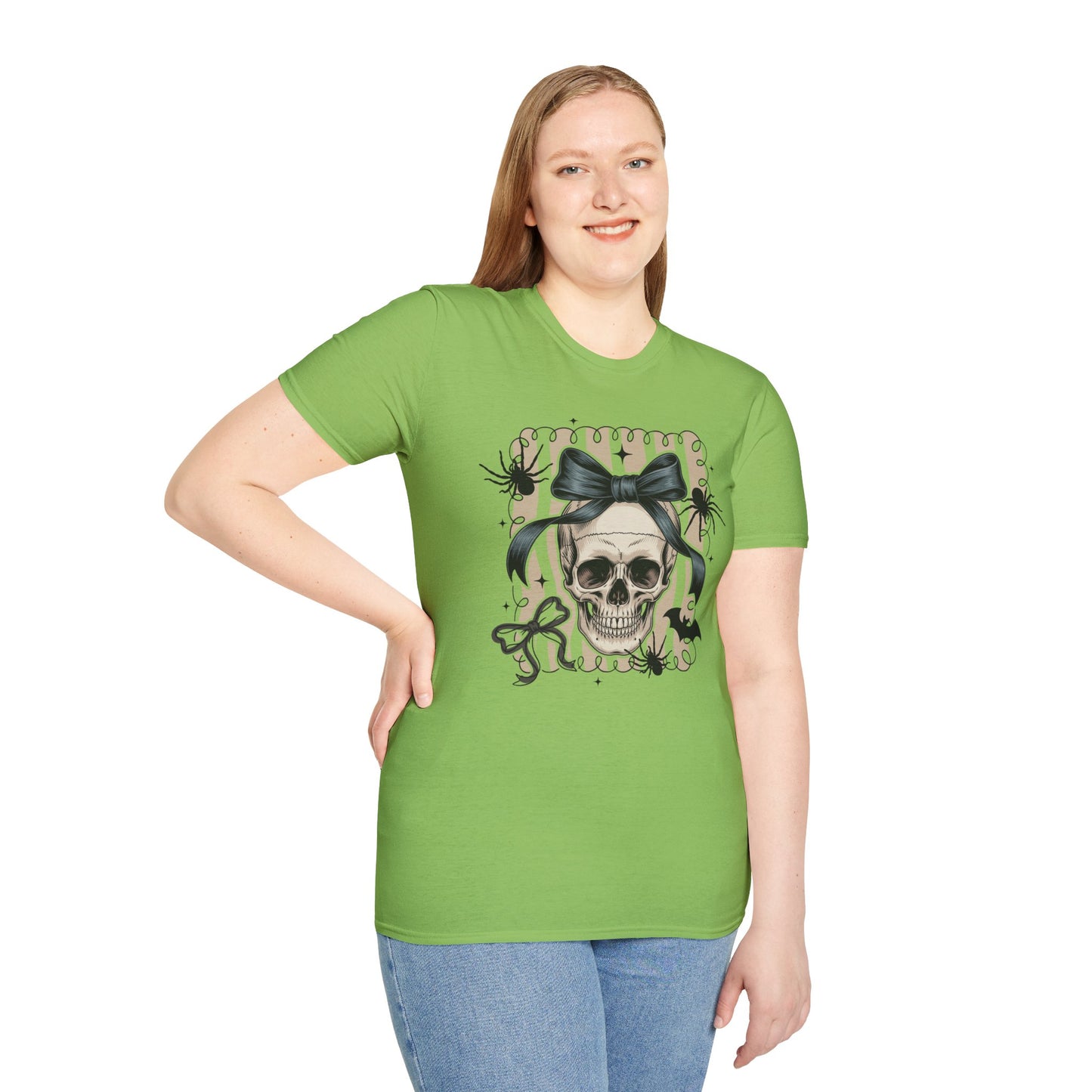 Skull Coquette Bow Unisex Softstyle T-Shirt