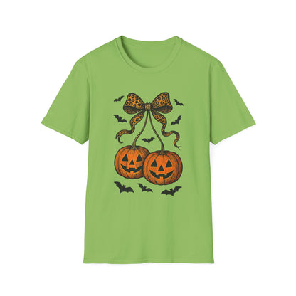 Leopard Bow Pumpkins Unisex Softstyle T-Shirt