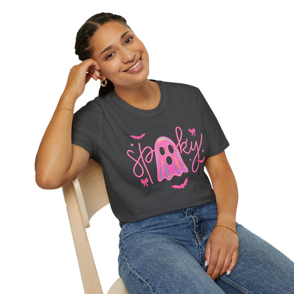 Spooky Pink Ghost Unisex Softstyle T-Shirt