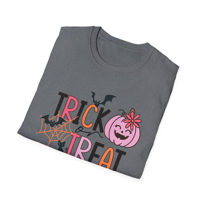 Trick Or Treat Pink Pumpkin Unisex Softstyle T-Shirt
