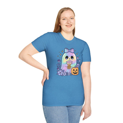 Iridescent Ghost with Coffee Unisex Softstyle T-Shirt