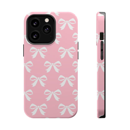 Magnetic Tough Cases Girlie Bow Pink Solid