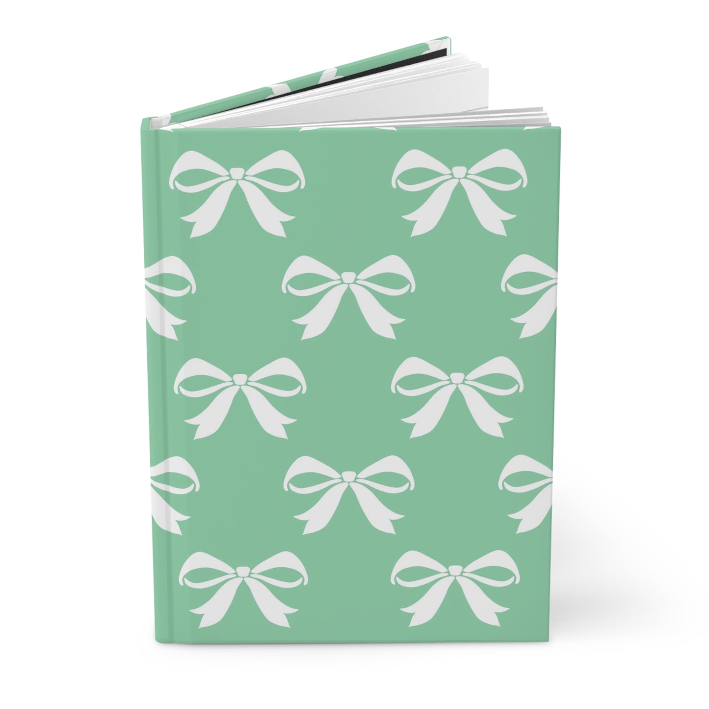 Hardcover Journal Matte Girlie Bow Green Solid