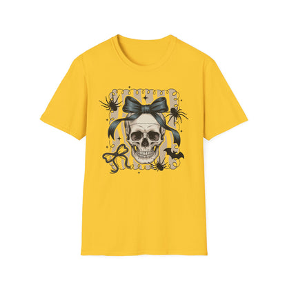 Skull Coquette Bow Unisex Softstyle T-Shirt