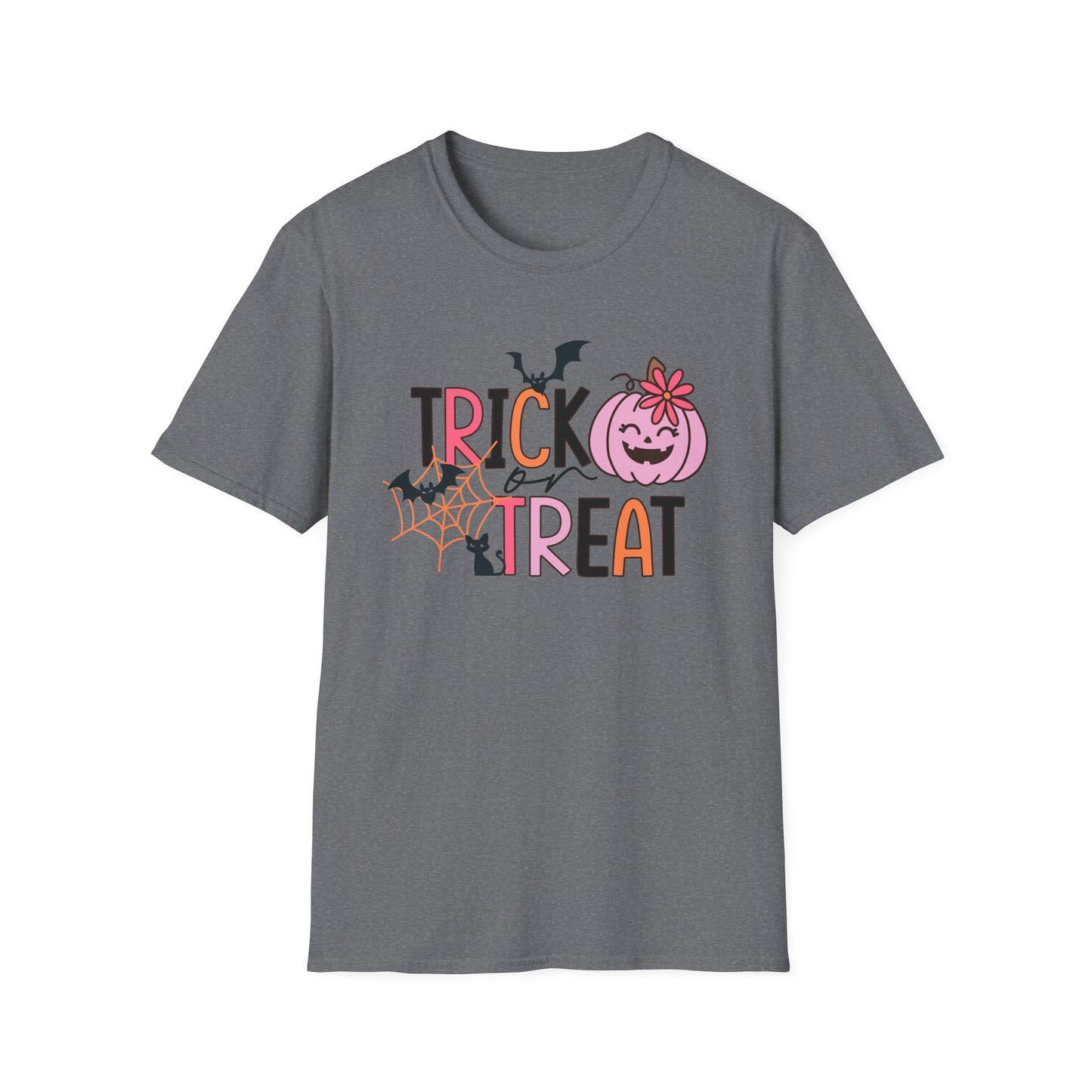 Trick Or Treat Pink Pumpkin Unisex Softstyle T-Shirt