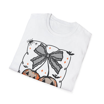 Lace Bow Orange Pumpkin Unisex Softstyle T-Shirt