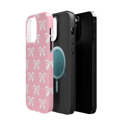 Magnetic Tough Cases Girlie Bow Pink Solid