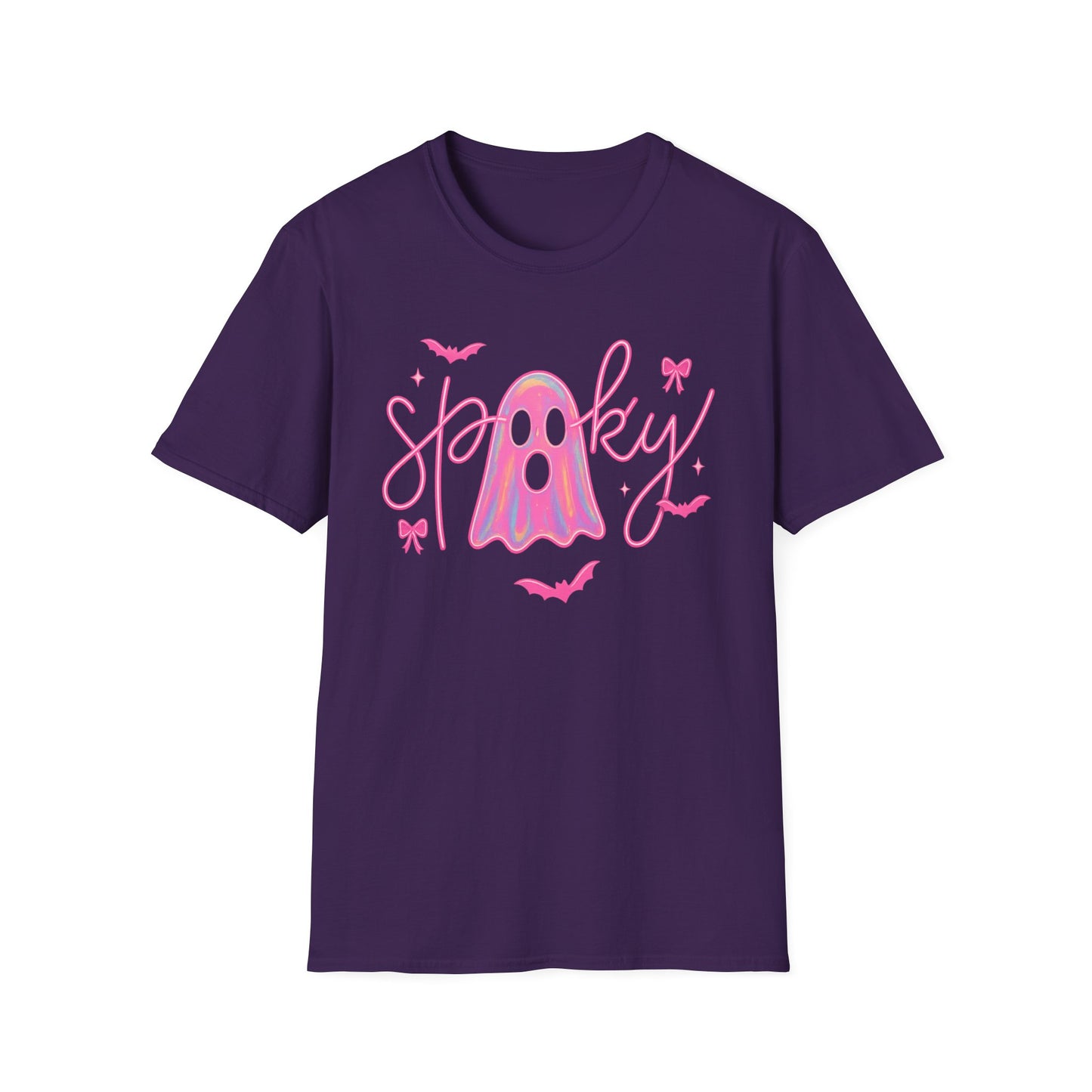 Spooky Pink Ghost Unisex Softstyle T-Shirt