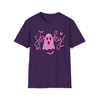 Spooky Pink Ghost Unisex Softstyle T-Shirt