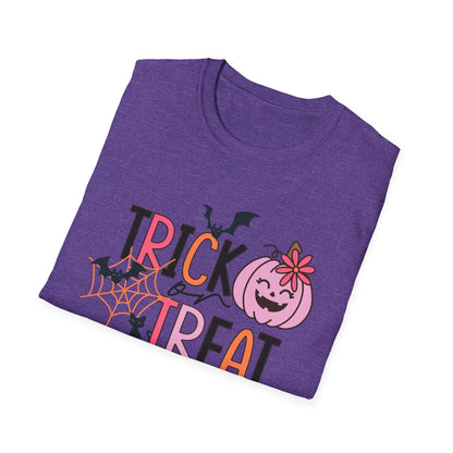 Trick Or Treat Pink Pumpkin Unisex Softstyle T-Shirt