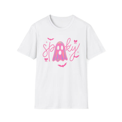 Spooky Pink Ghost Unisex Softstyle T-Shirt