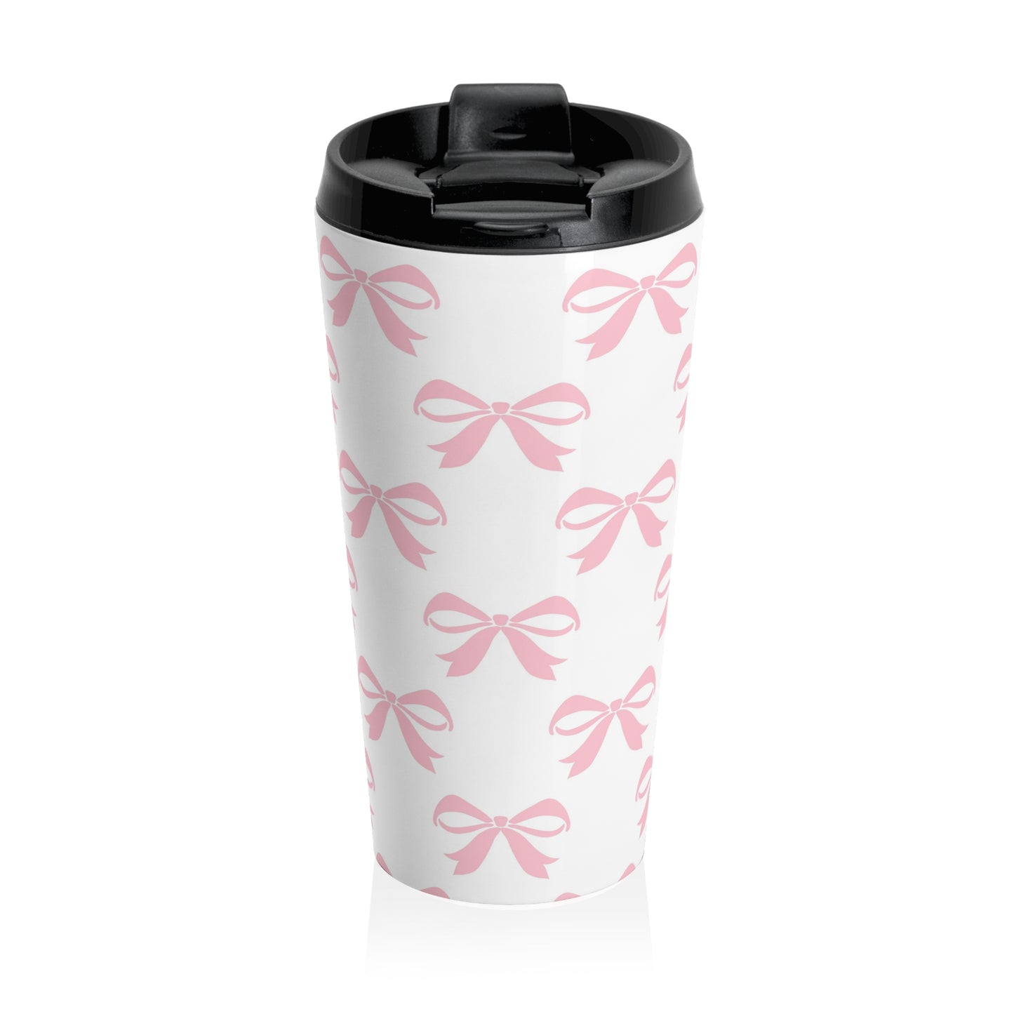 Stainless Steel Travel Mug Girlie Bow Pink