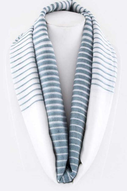 Gradient Stripe Printed Large Infinity Scarf