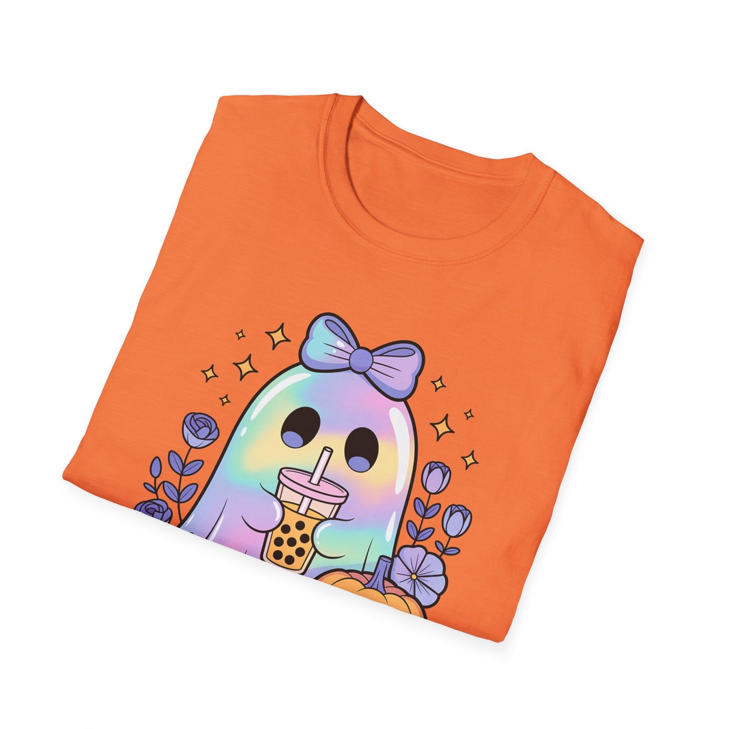 Iridescent Ghost with Coffee Unisex Softstyle T-Shirt