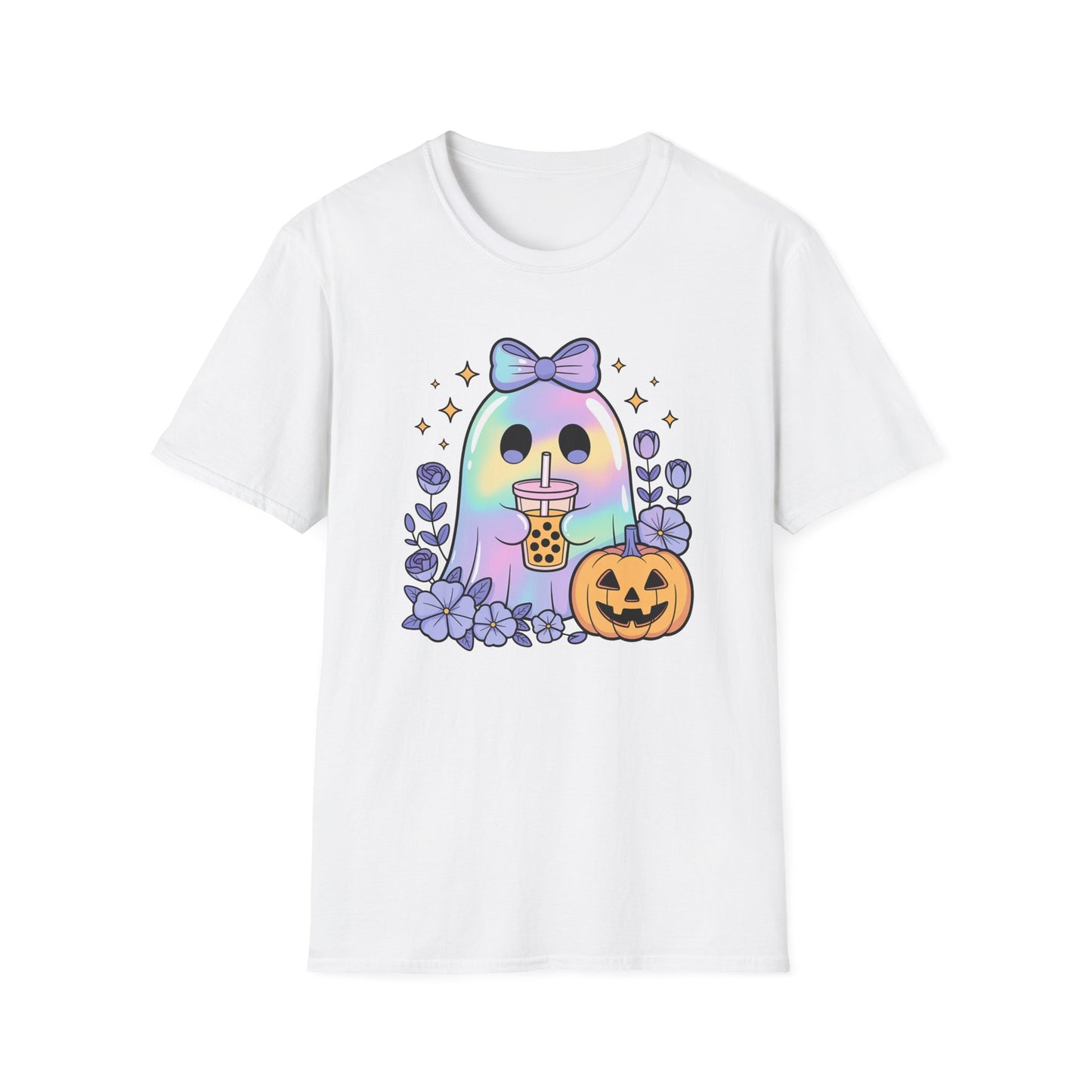 Iridescent Ghost with Coffee Unisex Softstyle T-Shirt