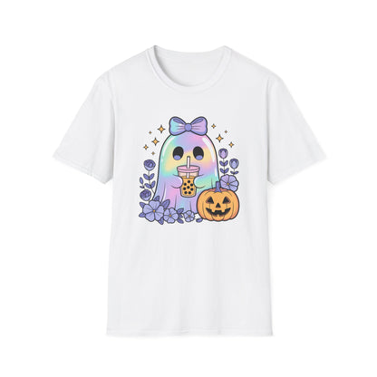 Iridescent Ghost with Coffee Unisex Softstyle T-Shirt