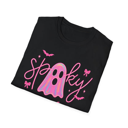 Spooky Pink Ghost Unisex Softstyle T-Shirt