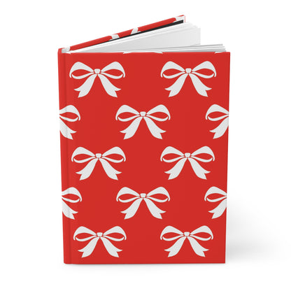 Hardcover Journal Matte Girlie Bow Red Solid