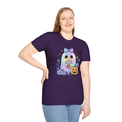 Iridescent Ghost with Coffee Unisex Softstyle T-Shirt