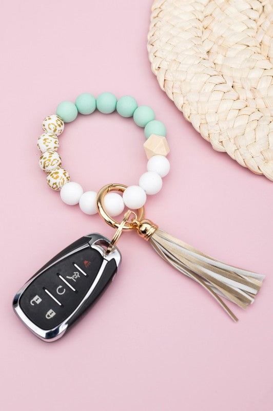 Silicone Gold Leo Key Ring Bracelet