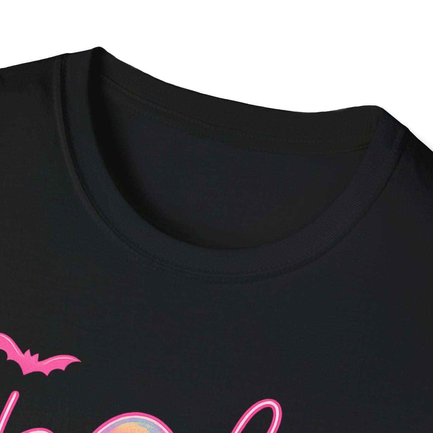 Spooky Pink Ghost Unisex Softstyle T-Shirt