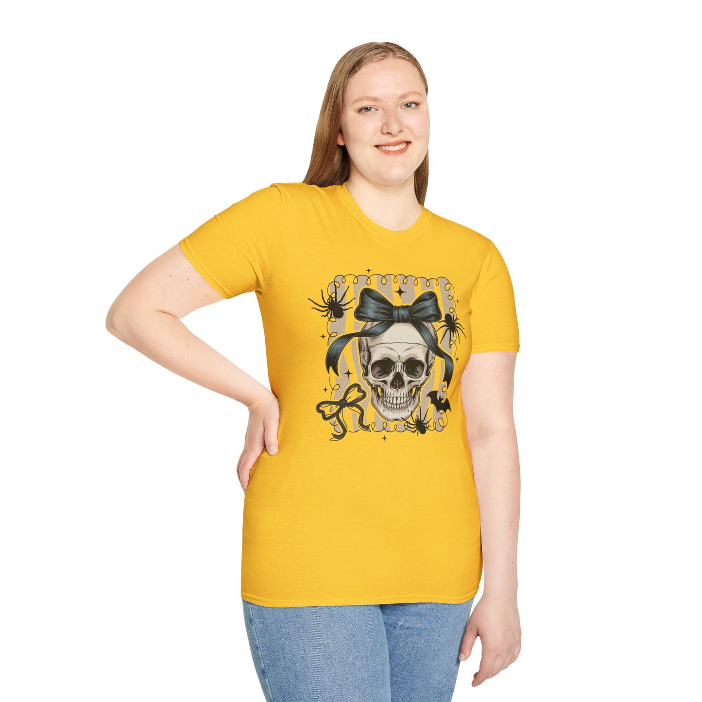 Skull Coquette Bow Unisex Softstyle T-Shirt